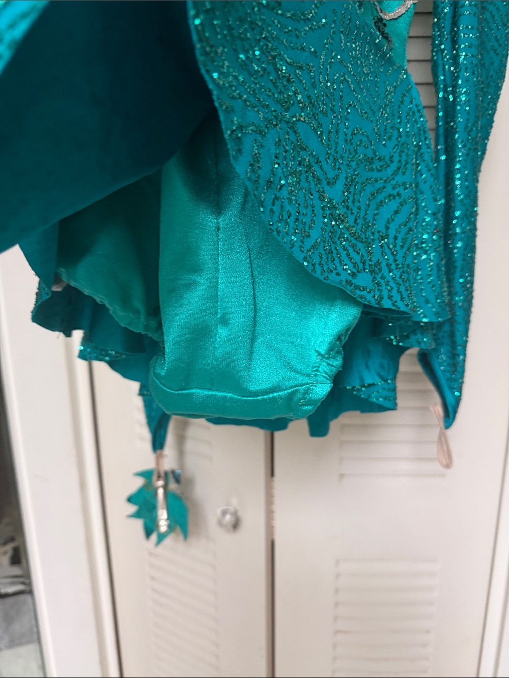 Show Off Teal Performance Dress with Silver Sequin Embellishment - Picture 7 of 7